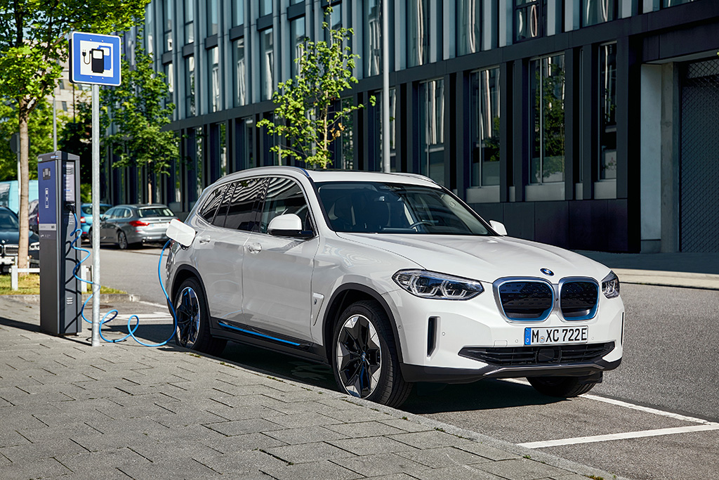 BMW iX3 at charging station